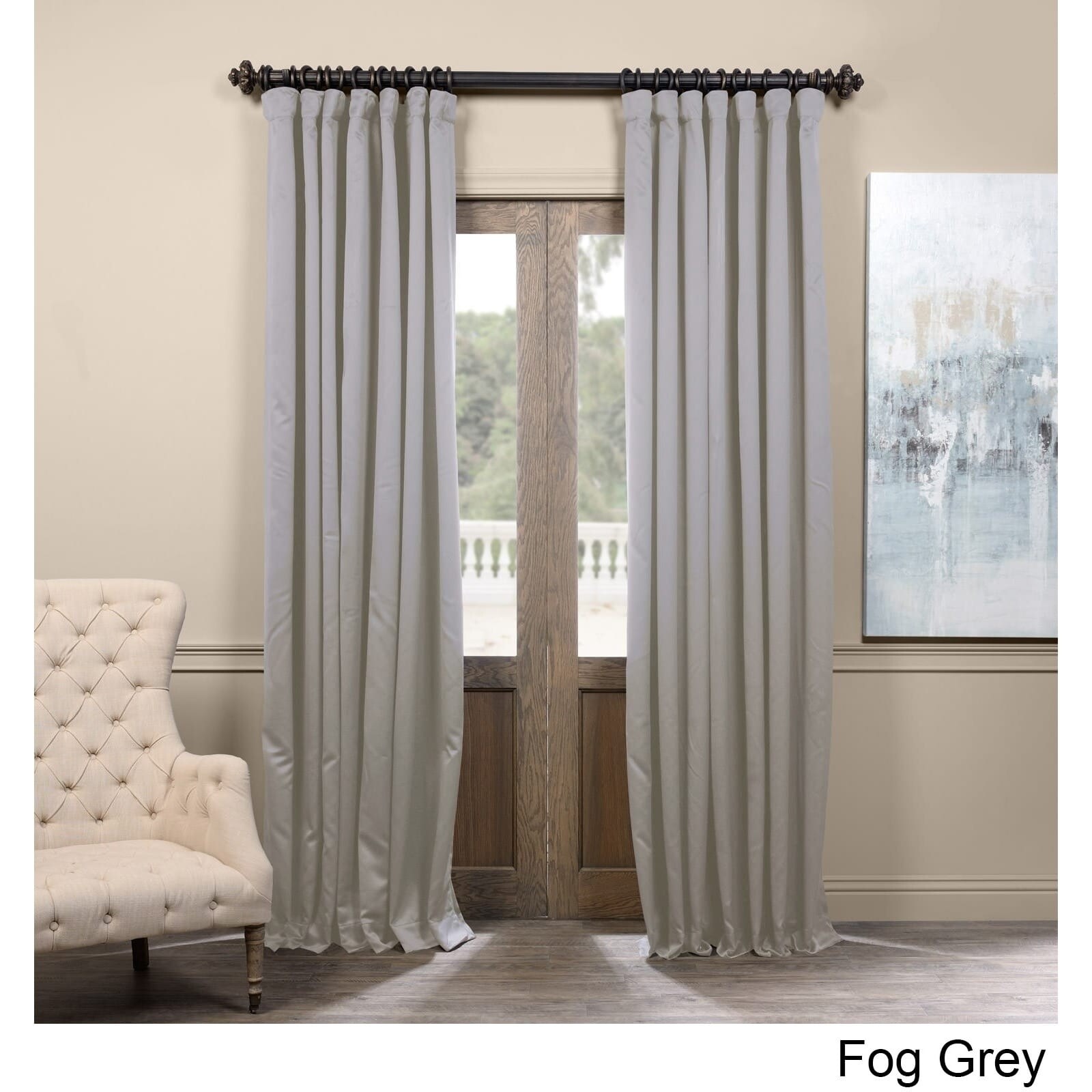 66 X 84 Thermal Thick Blackout Door Curtain Eyelet Ring Top Black