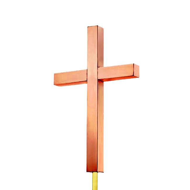 Good Directions Polished Cross Finial - Metal - Copper
