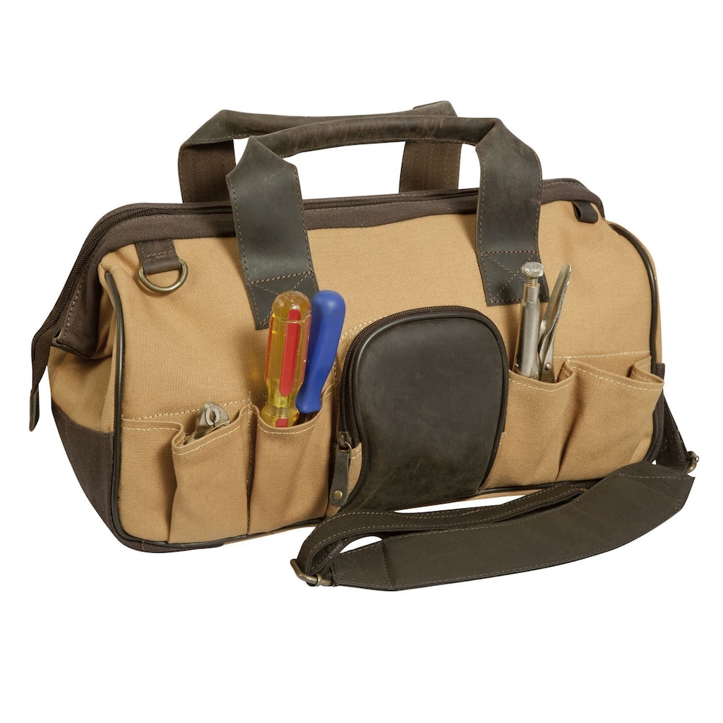 Canyon Outback Canvas and Leather Open Mouth Tool Bag