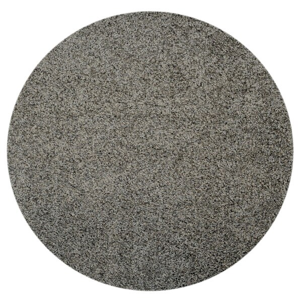 Maxy Home Grey Shag Area Rug Single Solid Color (5' Round) 5' Free