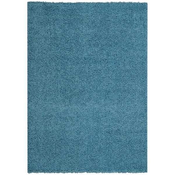 Maxy Home Collection French Blue Shag Area Rug Single Solid Color (33