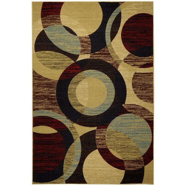 Rubber Back Multicolor Circles Non-Slip Door Mat Rug (1'6 x 2'6) - 1'6" x 2'6"