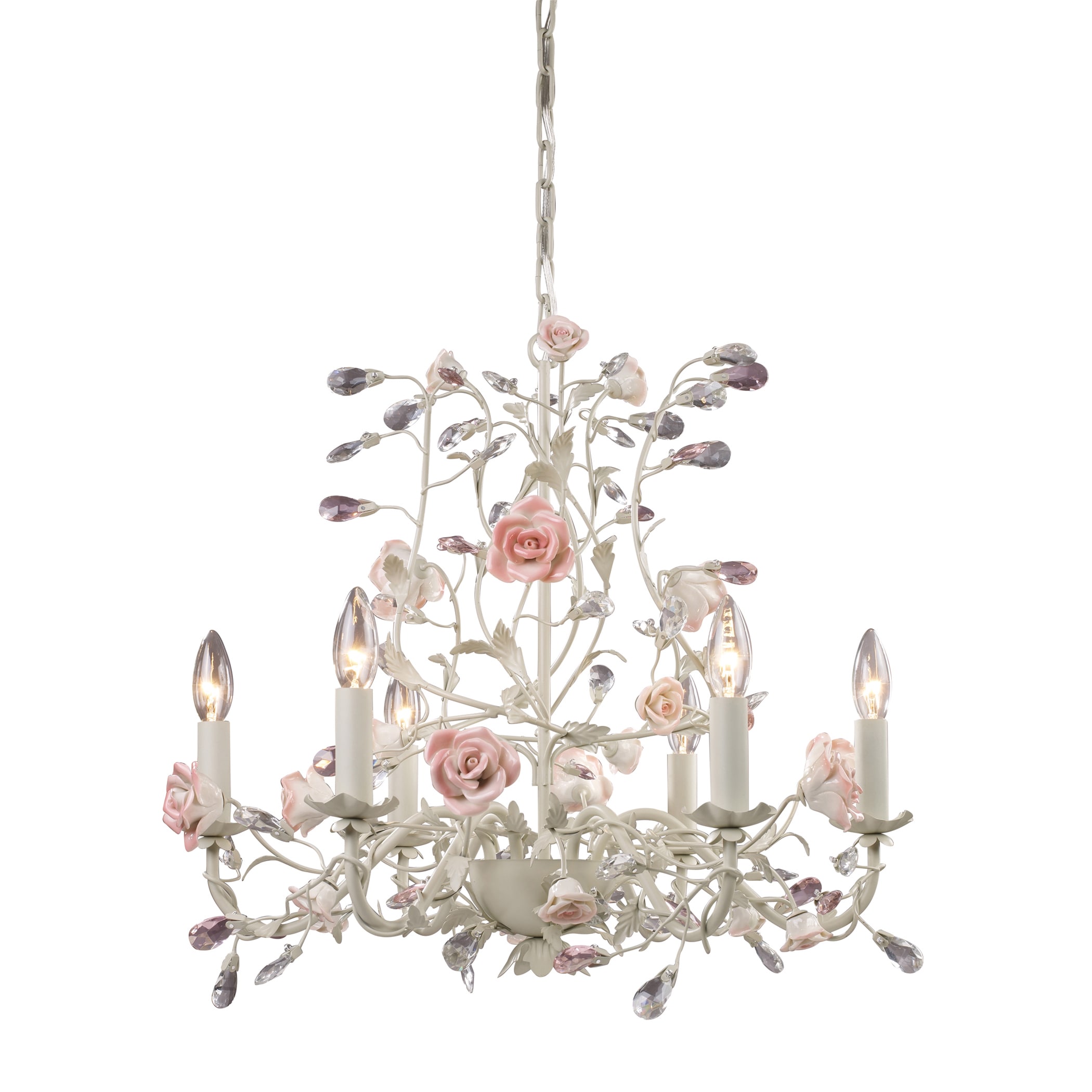 Elk Lighting 'Heritage' 6-light Cream Chandelier (Heritage 6 Light Chandelier) - Chandeliers For Bedrooms by Overstock.com