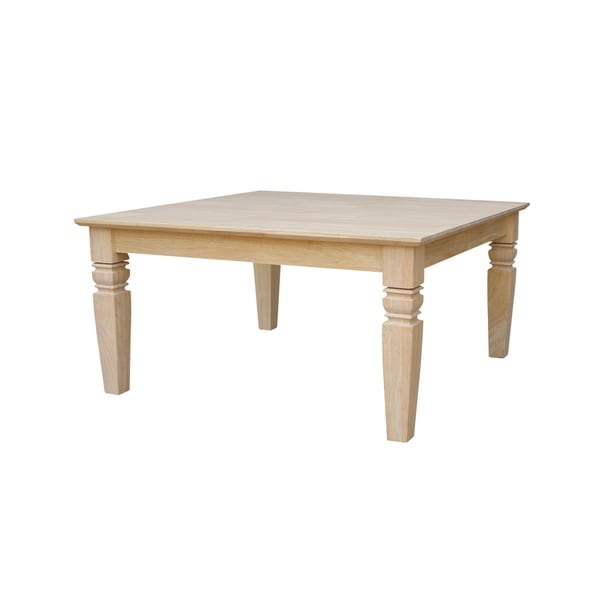 Shop Unfinished Solid Parawood Square Coffee Table ...