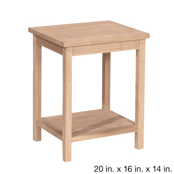 Unfinished Solid Parawood Portman Accent Table - Free ...