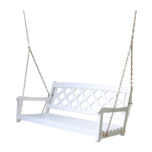 Wing White Acacia Porch Swing