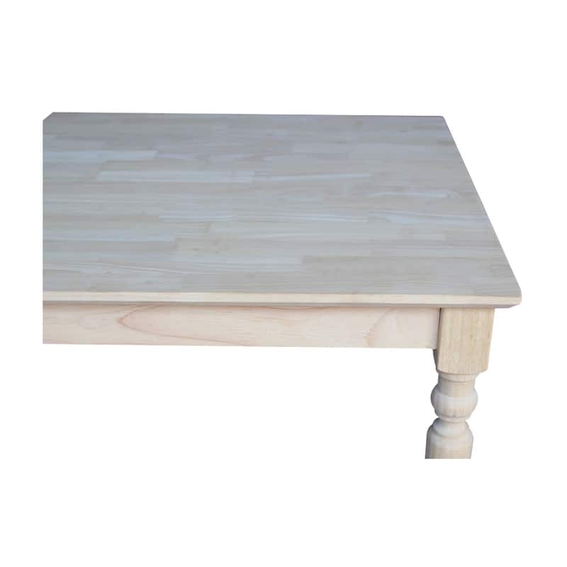 The Gray Barn Fairy Glen 30-inch Unfinished Turned Style Parawood Square Counter Height Dining Table