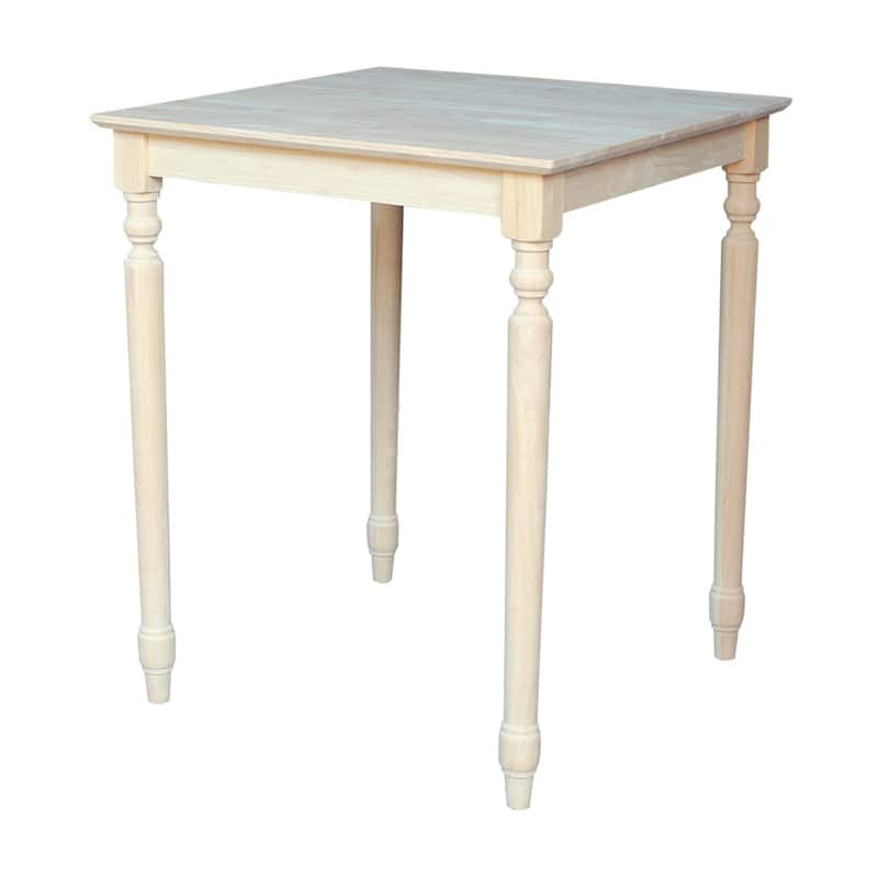 The Gray Barn Fairy Glen 30-inch Unfinished Turned Style Parawood Square Counter Height Dining Table