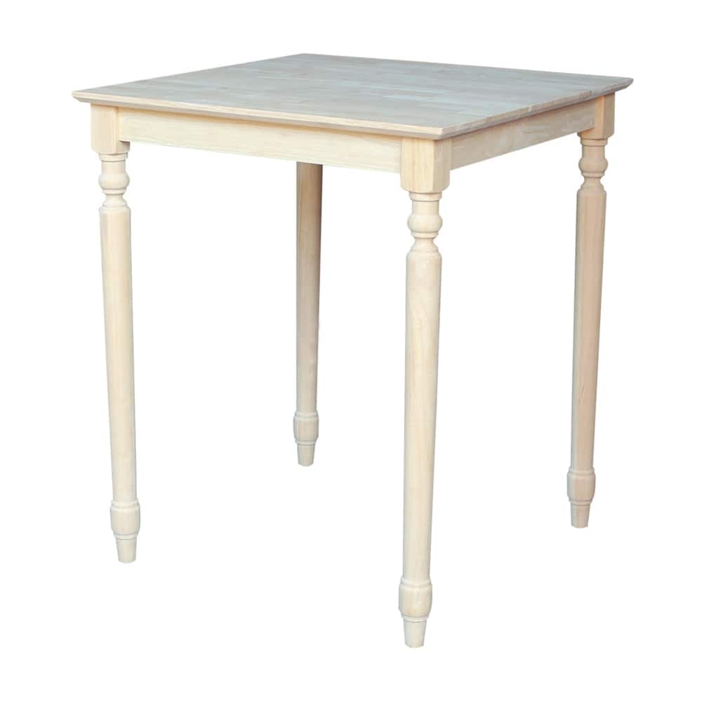 The Gray Barn Fairy Glen 30-inch Unfinished Turned Style Parawood Square Counter Height Dining Table