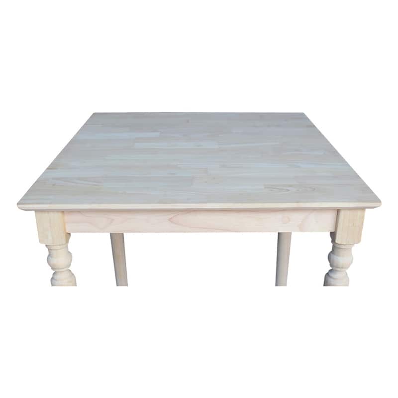 The Gray Barn Fairy Glen 30-inch Unfinished Turned Style Parawood Square Counter Height Dining Table