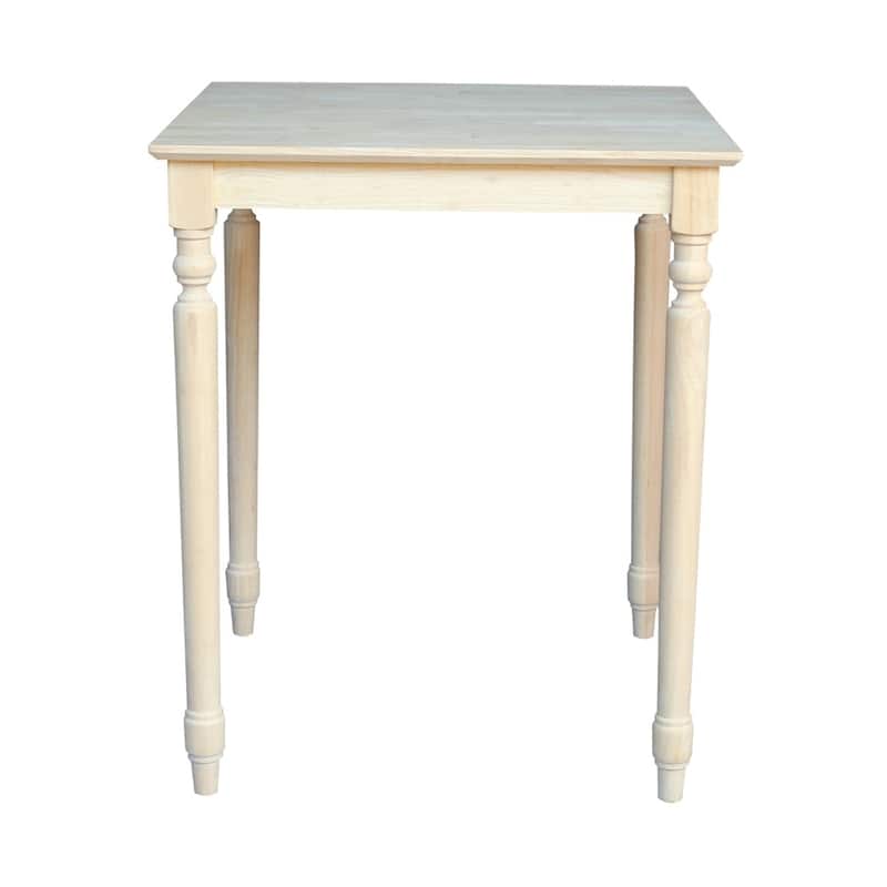 The Gray Barn Fairy Glen 30-inch Unfinished Turned Style Parawood Square Counter Height Dining Table