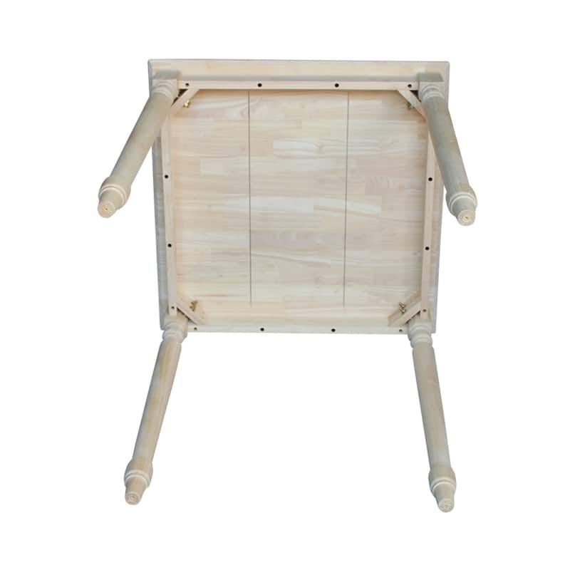 The Gray Barn Fairy Glen 30-inch Unfinished Turned Style Parawood Square Counter Height Dining Table