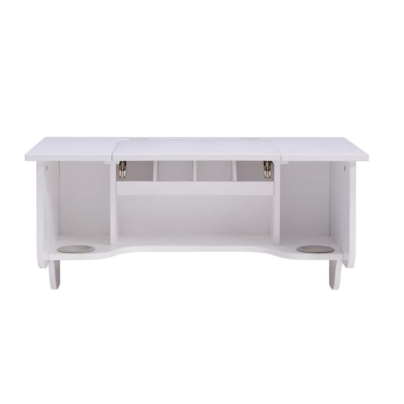 SEI Furniture Black Wall Mounted ledge with Vanity Mirror