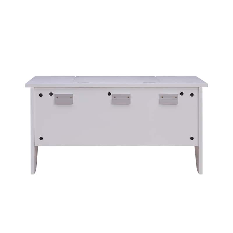 SEI Furniture Black Wall Mounted ledge with Vanity Mirror