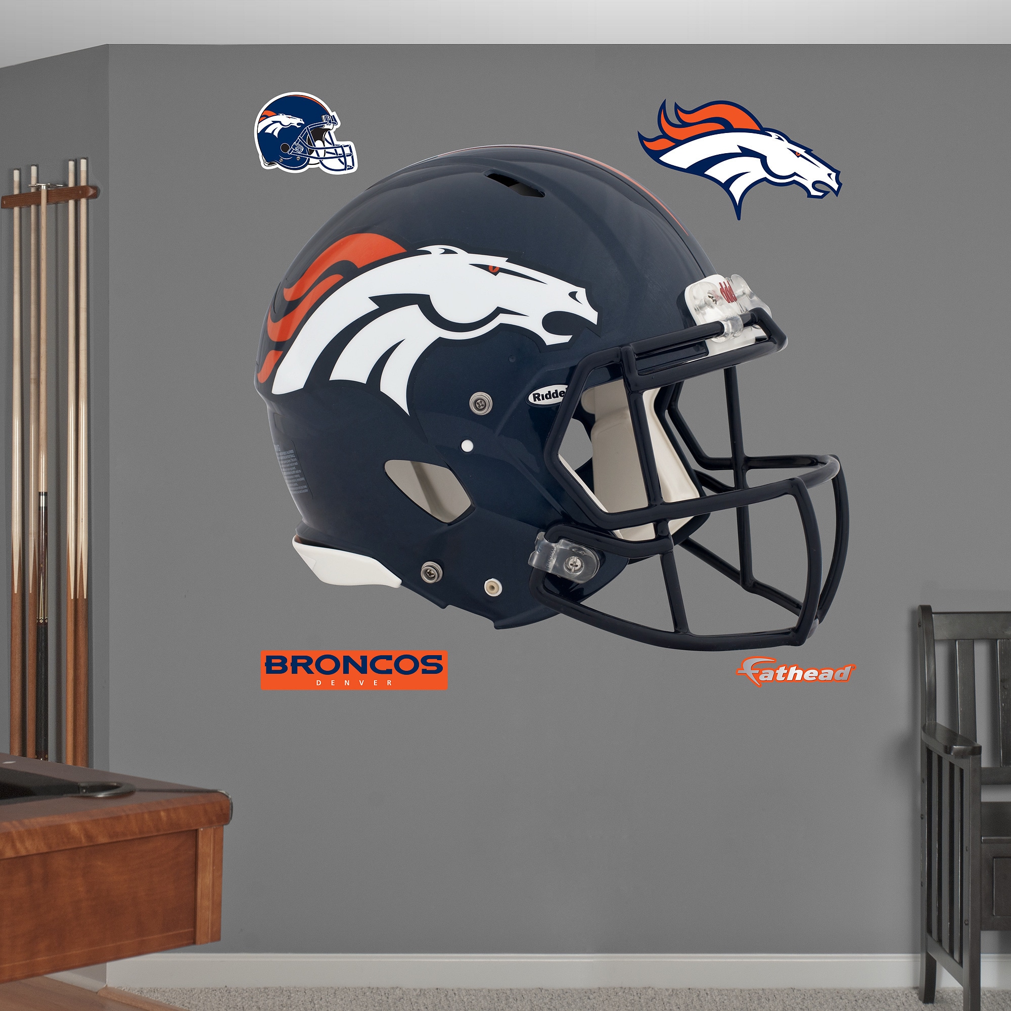 Denver Broncos NFL Football Home State Decal Peel and Stick Vinyl - LOT OF 2