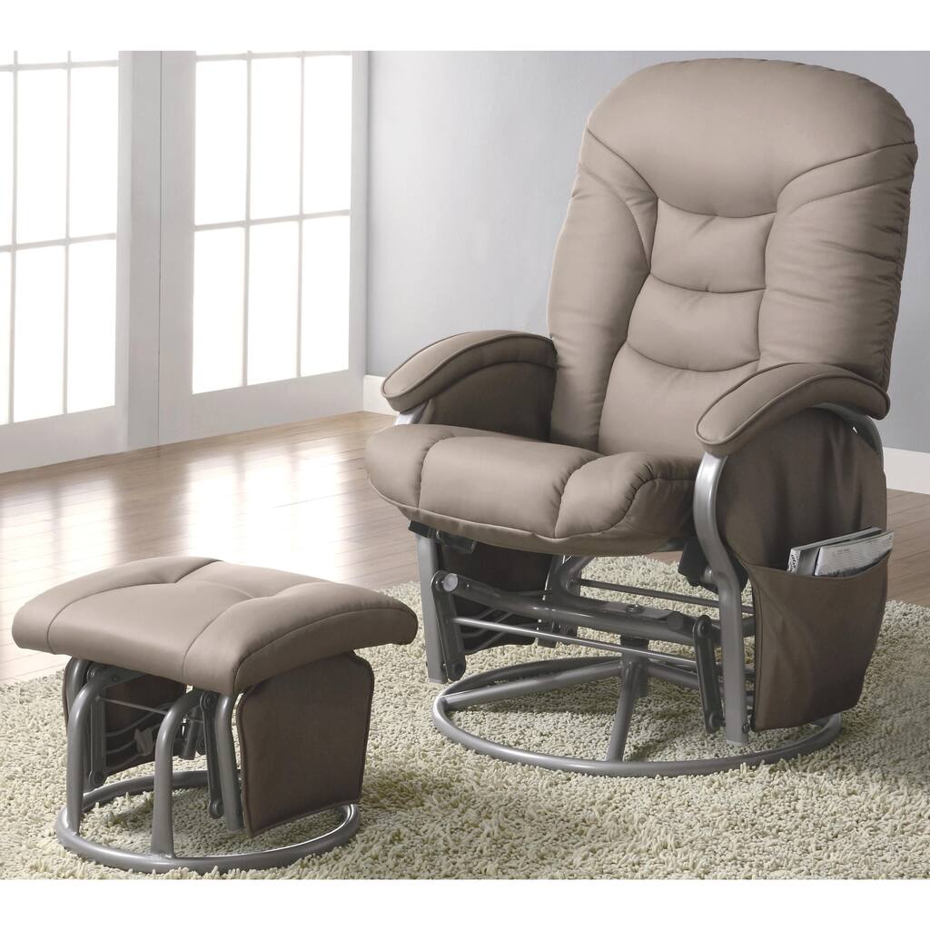 Adara Swivel Glider Recliner Ottoman Set