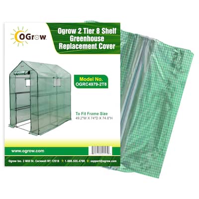 Machrus Ogrow Premium PE Greenhouse Replacement Cover for Your Outdoor Walk in Greenhouse - Green