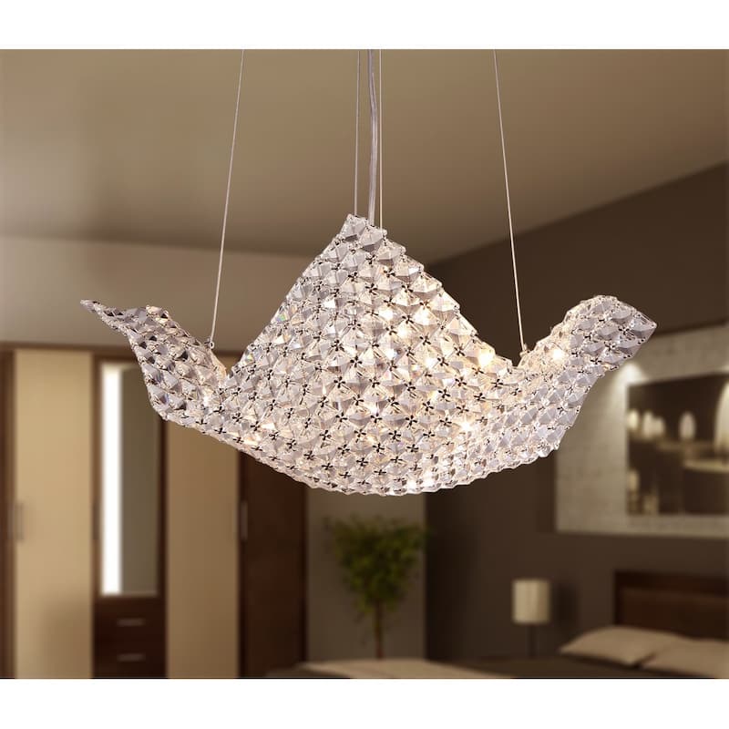 Rapunzel Chrome and Crystal 5-light Basket Chandelier