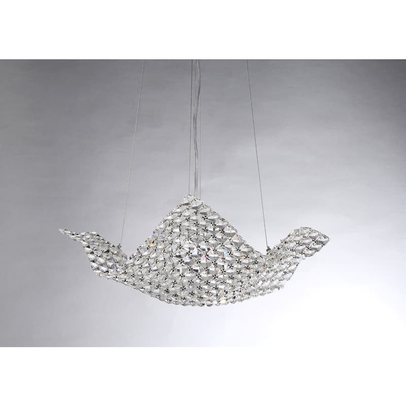 Rapunzel Chrome and Crystal 5-light Basket Chandelier