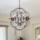 preview thumbnail 1 of 1, Planetshaker II Antique Bronze and Crystal 6-light Chandelier