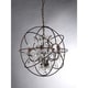preview thumbnail 2 of 1, Planetshaker II Antique Bronze and Crystal 6-light Chandelier