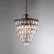 preview thumbnail 3 of 5, Martinee Antique Bronze and Crystal Inverted Pyramid Chandelier