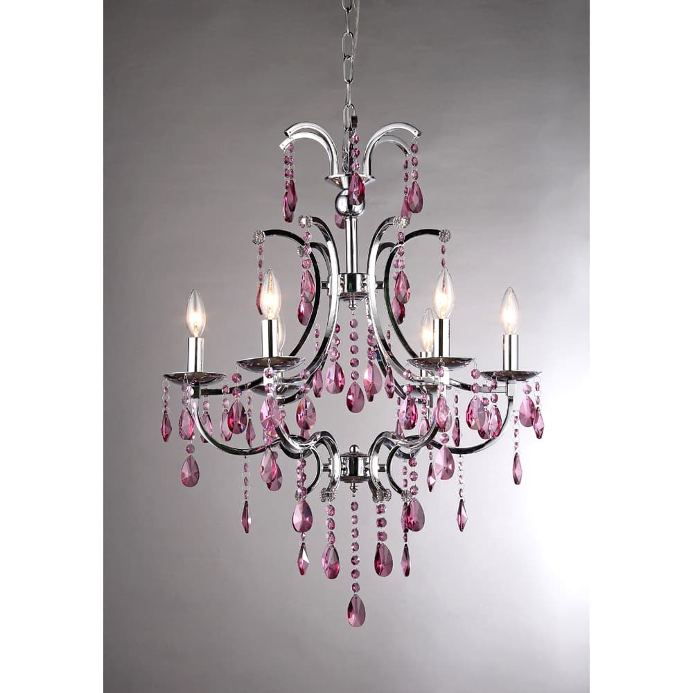 Shaina Chrome and Cascading Crystal 6-light Chandelier