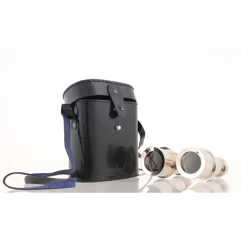 Decorative Aluminum Binoculars and Leather Case