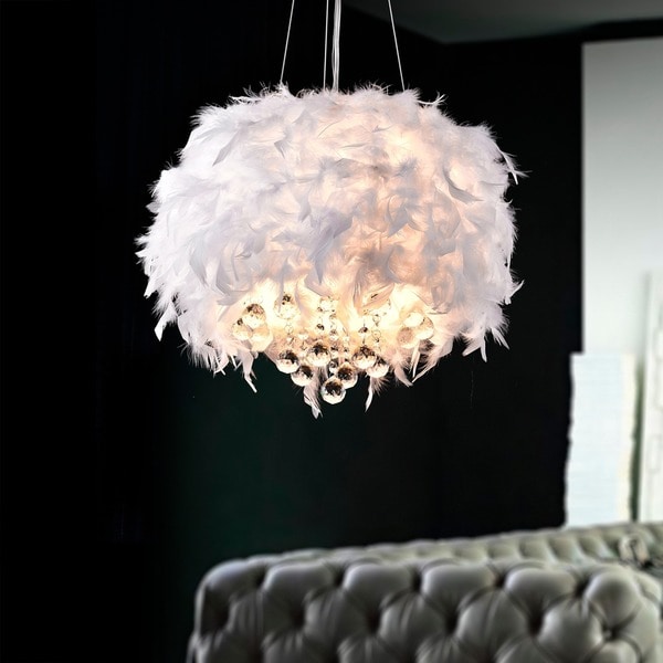 fluffy lampshade white