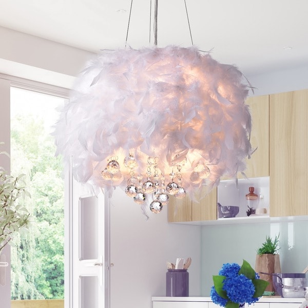 fluffy lampshade white