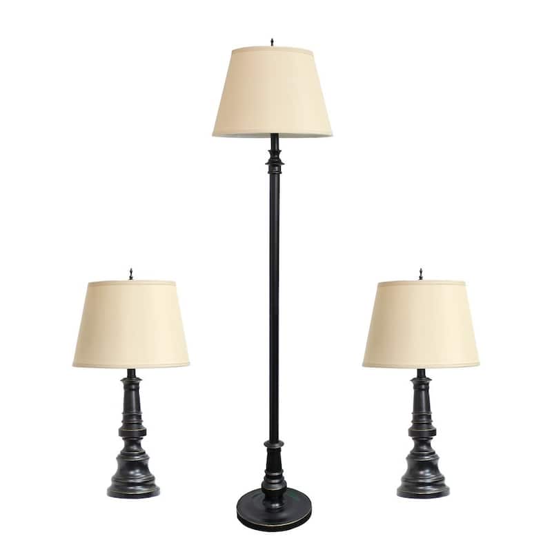 Copper Grove Hersey Bronze Lamp Set - 10"L x 13.5"W x 26"H