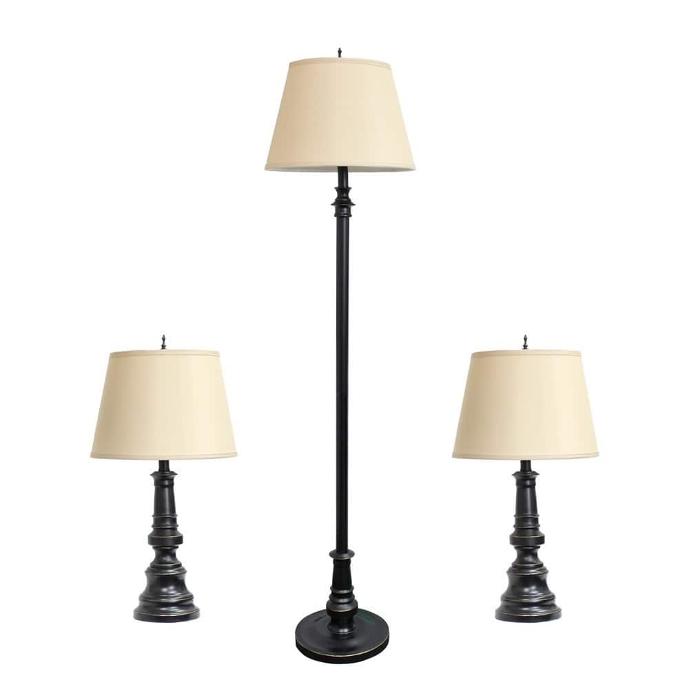 Copper Grove Hersey Bronze Lamp Set - 10"L x 13.5"W x 26"H
