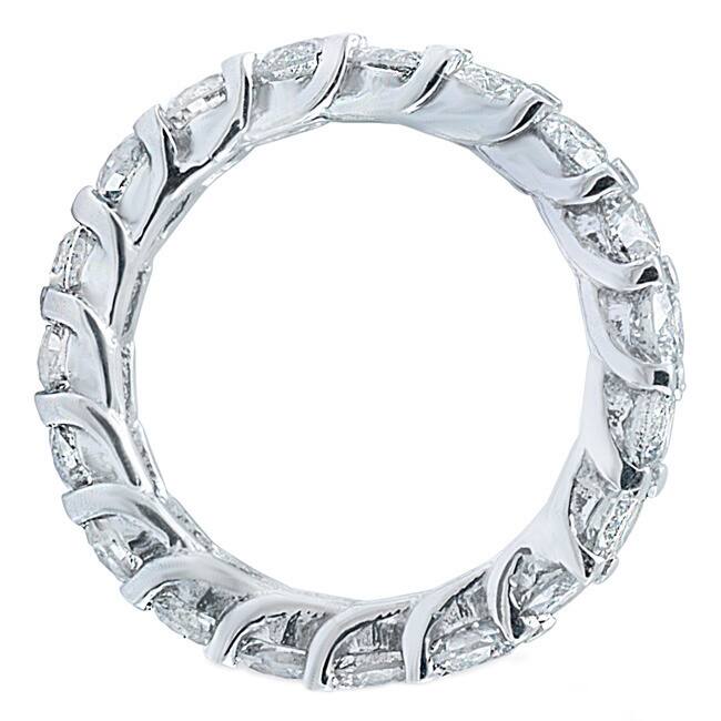 14k White Gold 3ct TDW Trellis Diamond Eternity Ring
