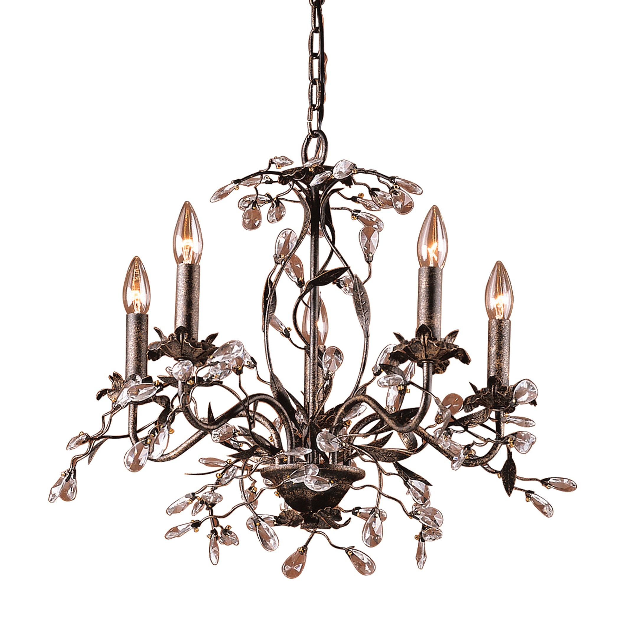 Elk Lighting 'Circeo' Deep Rust 5-light Chandelier (Circeo 5 Light Chandelier) - Chandeliers For Bedrooms by Overstock.com