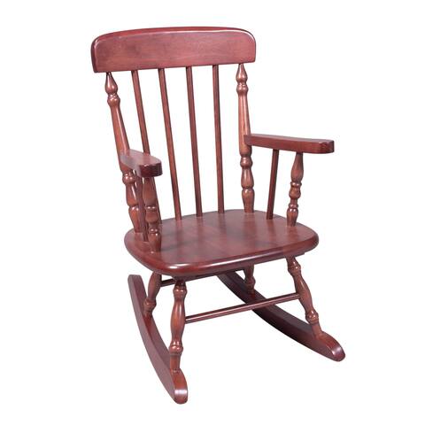 Gift Mark Deluxe Child's Cherry Finish Spindle Rocking Chair