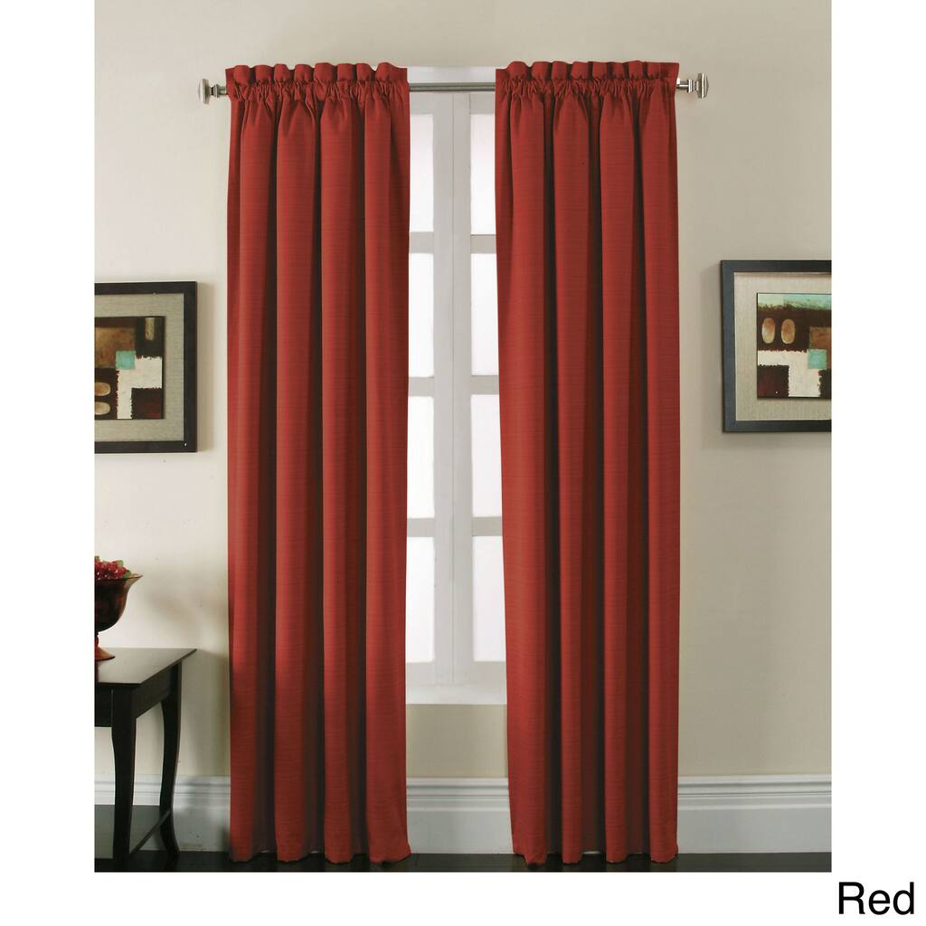 Stockton Woven Blackout Rod-pocket Curtain Panel Pair