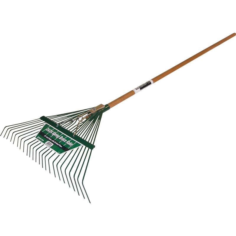 Spring Brace 22 Tine Landscape Rake - Green