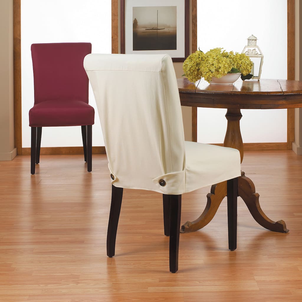QuickCover Duck Short Relaxed Fit Dining Chair Slipcover with Buttons