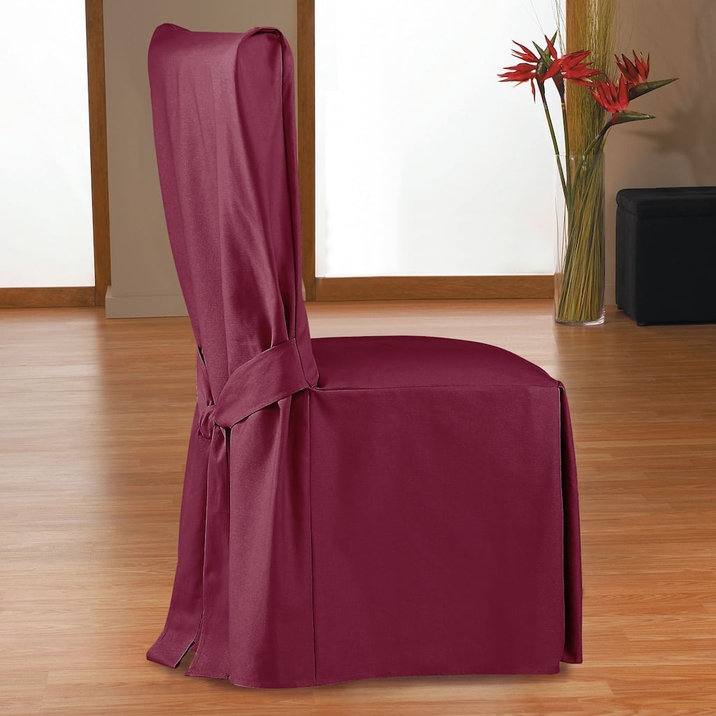 QuickCover Duck Long Relaxed Fit Dining Chair Slipcover with Ties