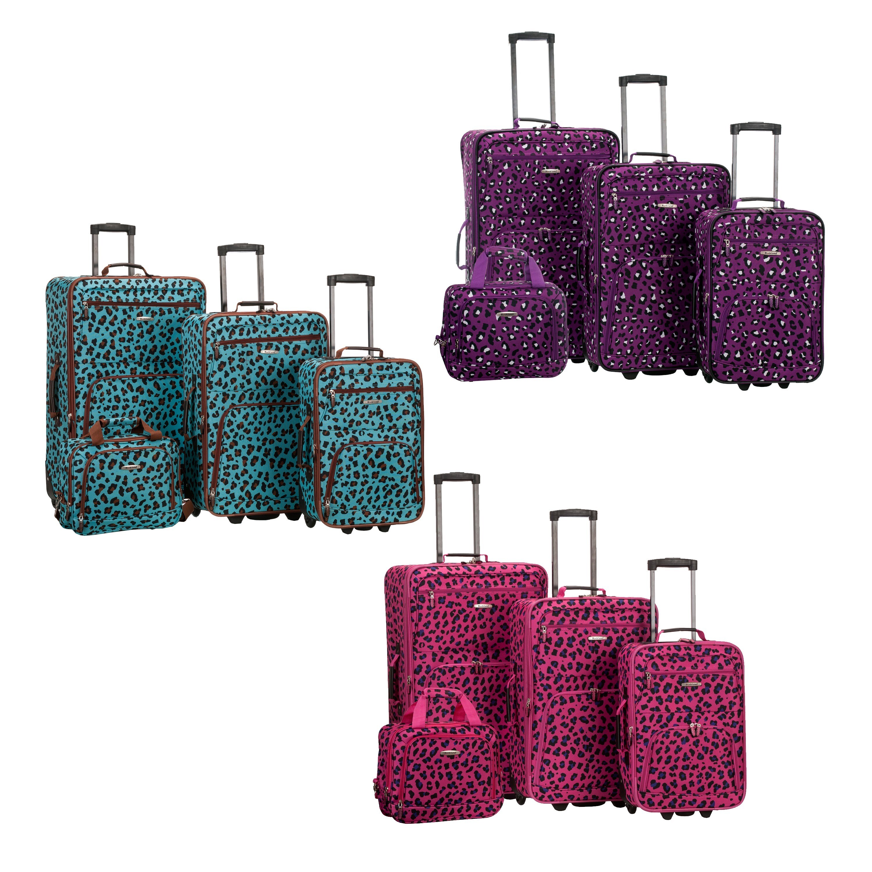 rockland leopard luggage set