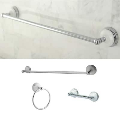 Victorian 3-piece Polished Chrome Bathroom Accessory Set