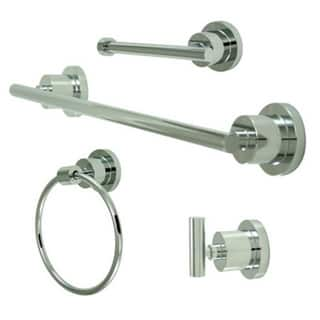 Silver 4-Piece Stainless Steel Chrome Bathroom Accessories Set