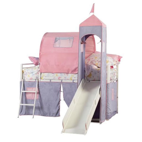 Powell Princess Beatrix Castle Twin Size Tent Bunk Bed with Slide  Free Shipping Today 