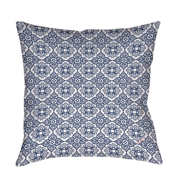 Thumbprintz Winter Garden Baroque White on Navy Floor Pillow