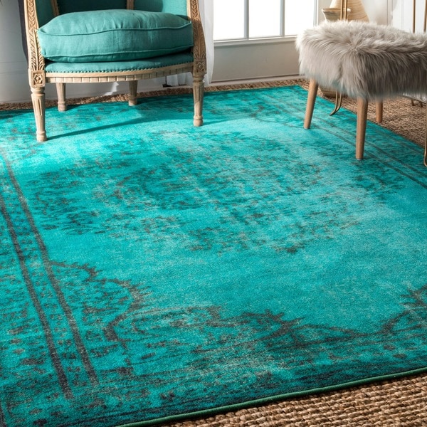 The Curated Nomad Byxbee Overdyed Vintage Fancy Area Rug (9'2 x 12'5)