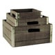 preview thumbnail 2 of 1, Wald Imports Reinforced Grey-wash Wood Storage Crates (Set of 3)