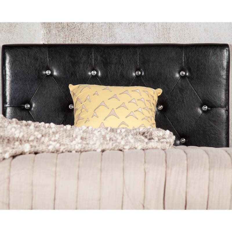 Heston Glam Twin Faux Leather Upholstered Tufted Platform Kid Bed by Silver Orchid