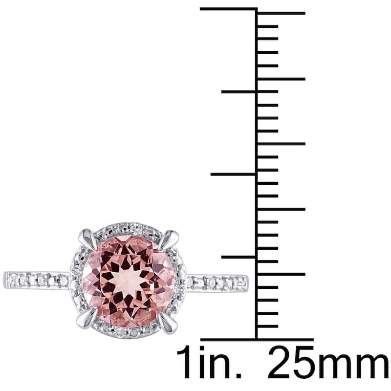 Miadora 10k White Gold Morganite and Diamond Accent Halo Ring