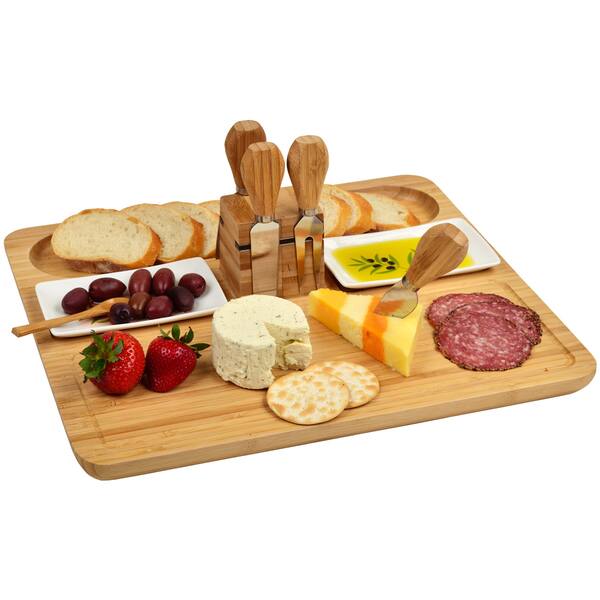 Picnic at Ascot Sherborne Bamboo Cheese Board Set with Cheese Tools