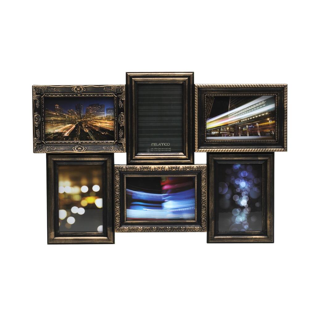 Melannco Bronze Rub Multi Profile 6-photo Collage Frame